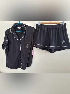 Juicy Couture Black Short-Sleeve Pajama Set